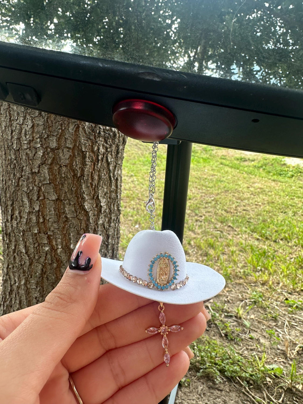 Harmony- western car charm, rearview mirror decor, Virgin Mary